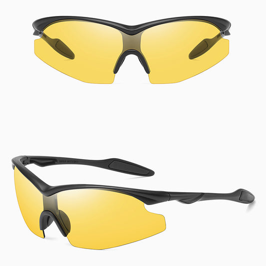 Unisex Fahrradbrille Techsuit 1806, UV-Schutz, Schwarz Gelb