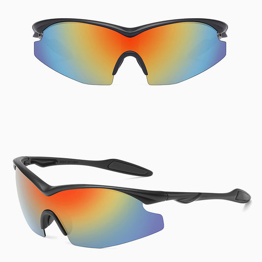 Unisex Fahrradbrille Techsuit 1806, UV-Schutz, Schwarz Orange Gelb
