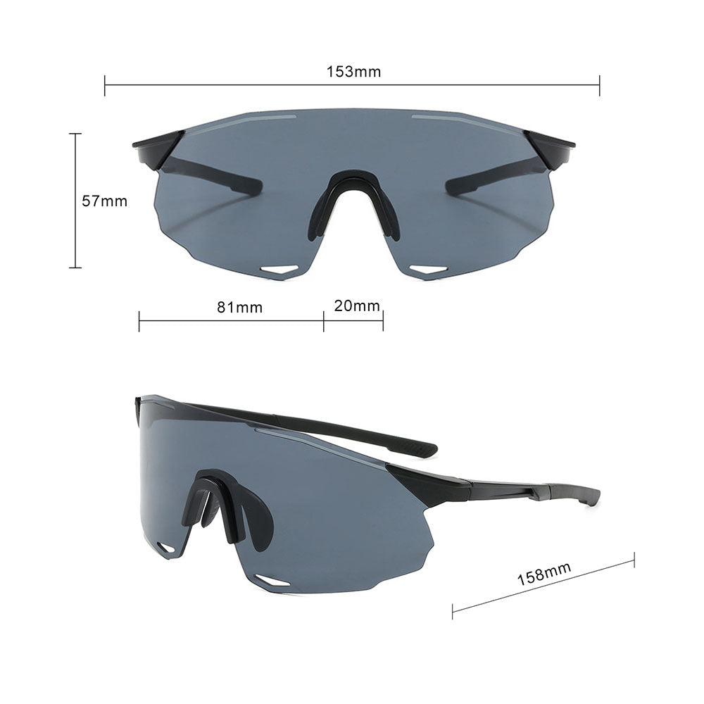 Unisex Techsuit 8853 Fahrradbrille, Schwarz Grau