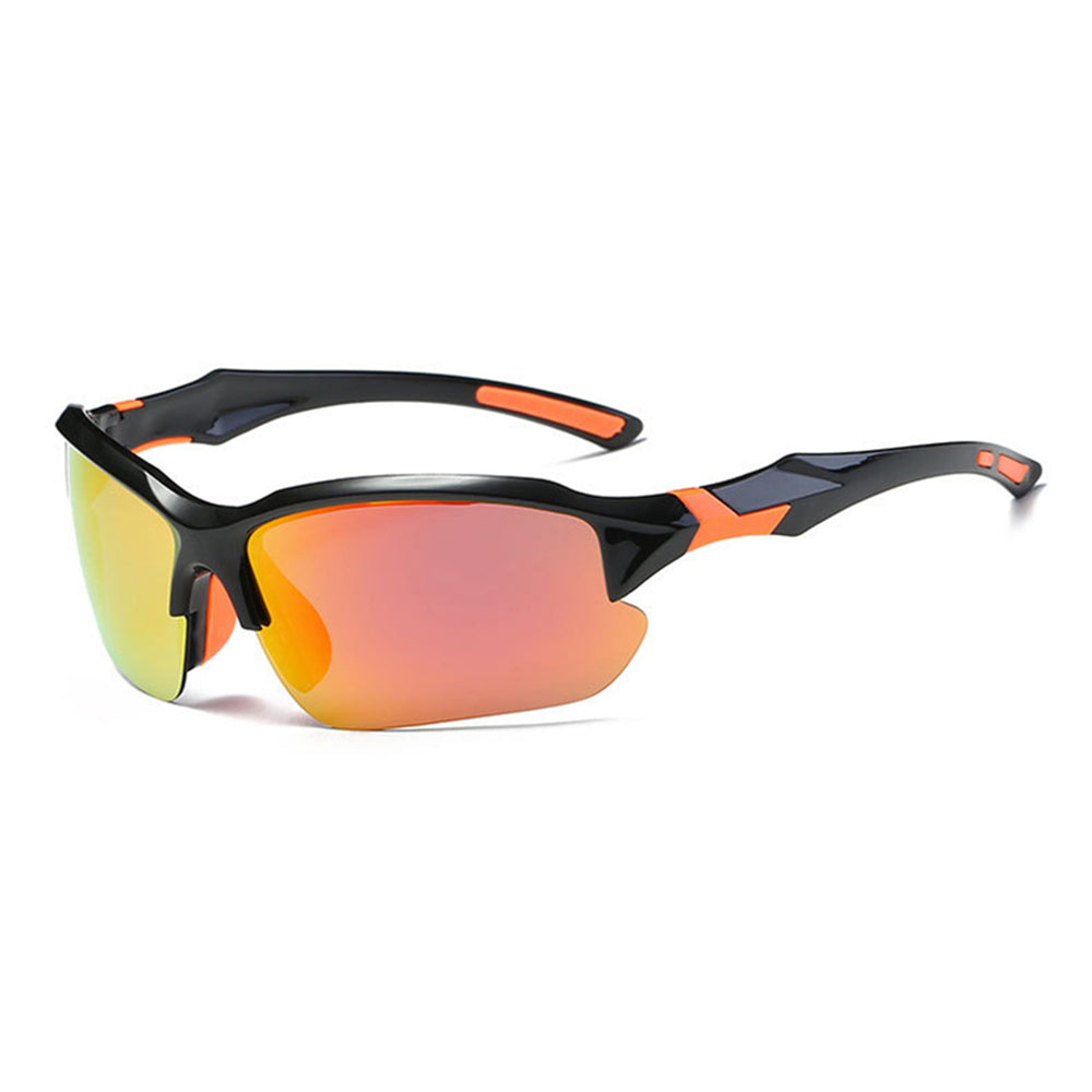 Unisex Fahrradbrille Techsuit 9301, UV-Schutz, Schwarz Orange