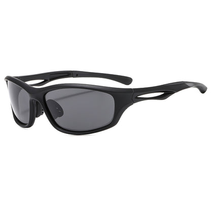 Unisex Cycling Glasses Techsuit 9309, Polarized, Black Gray