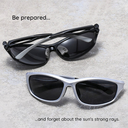 Unisex Cycling Glasses Techsuit 9309, Polarized, Black Brown