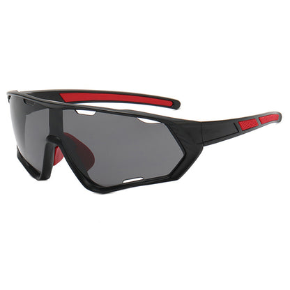 Unisex Techsuit 9330 Fahrradbrille, Schwarz Rot