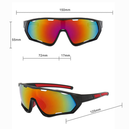 Unisex Techsuit 9330 Fahrradbrille, Schwarz Rot