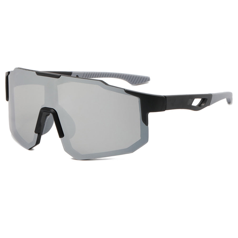 Unisex Fahrradbrille Techsuit 9337, UV-Schutz, Schwarz Silber