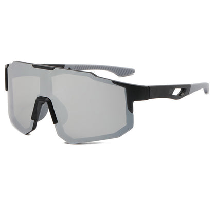 Unisex Fahrradbrille Techsuit 9337, UV-Schutz, Schwarz Silber