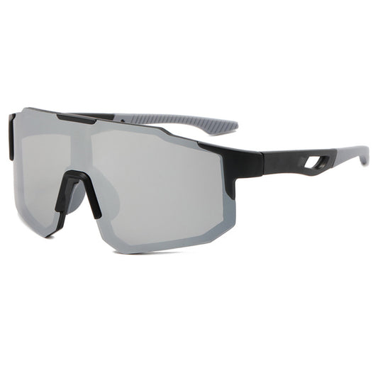 Unisex Fahrradbrille Techsuit 9337, UV-Schutz, Schwarz Silber