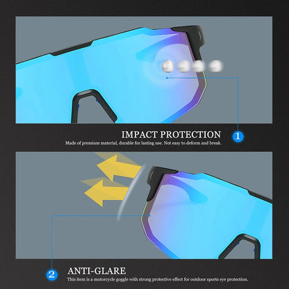 Unisex Fahrradbrille Techsuit 9337, UV-Schutz, Schwarz Silber