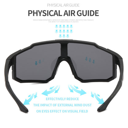Unisex Cycling Glasses Techsuit 9337, UV Protection, Black Red