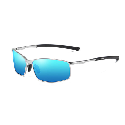 Herren-Sonnenbrille Techsuit 559, polarisiert, UV-Schutz, silberblau