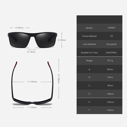 Men's Techsuit TR90 Sunglasses (MM101), Polarized, UV Protection, Blue Red