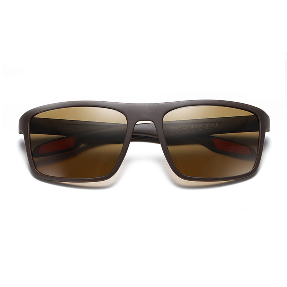 Herren-Sonnenbrille Techsuit TR90 (MM101), polarisiert, UV-Schutz, braun