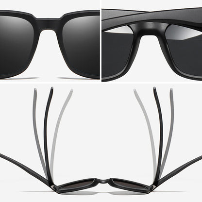 Herren-Sonnenbrille Techsuit TR90 (MM101), polarisiert, UV-Schutz, matt schwarz grau