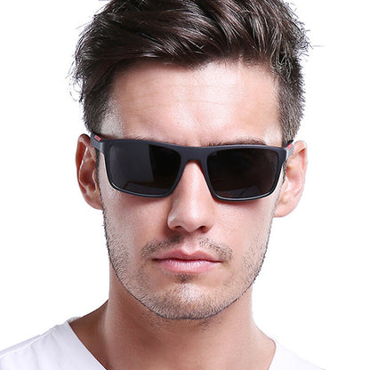 Herren-Sonnenbrille Techsuit TR90 (MM101), polarisiert, UV-Schutz, matt schwarz grau