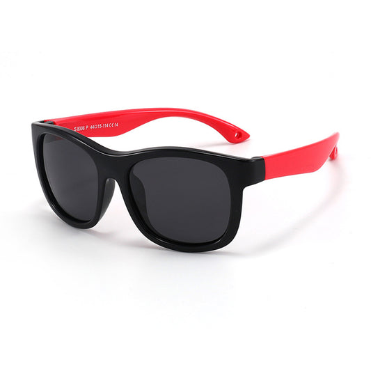 Techsuit Baby-Sonnenbrille 8306-C14, polarisiert, schwarz-rot