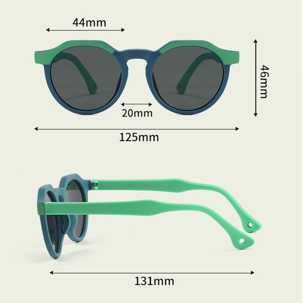 Techsuit 601 Kinder Sonnenbrille, polarisiert, UV-Schutz, Schwarz Grau