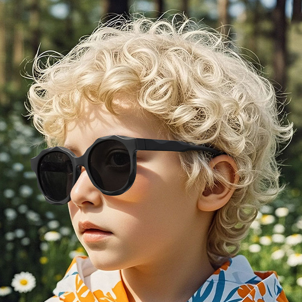 Techsuit 627 Kinder-Sonnenbrille, polarisiert, UV-Schutz, schwarz