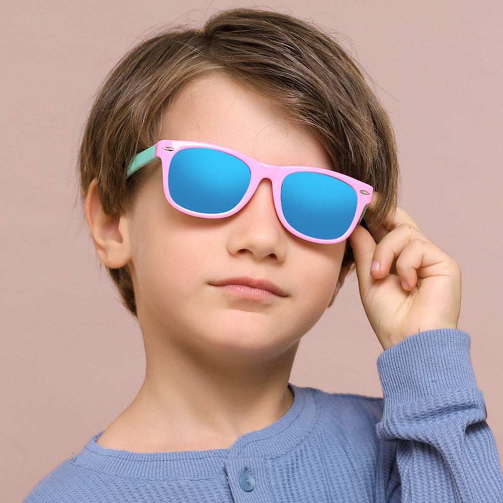 Techsuit D802 Kids Sunglasses, Polarized, UV Protection, Yellow Pink