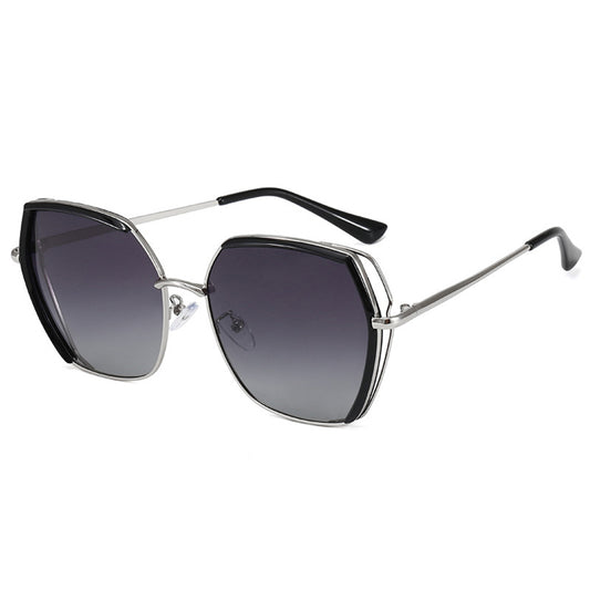 Damen-Sonnenbrille Techsuit 9768, polarisiert, UV-Schutz, schwarz silber grau