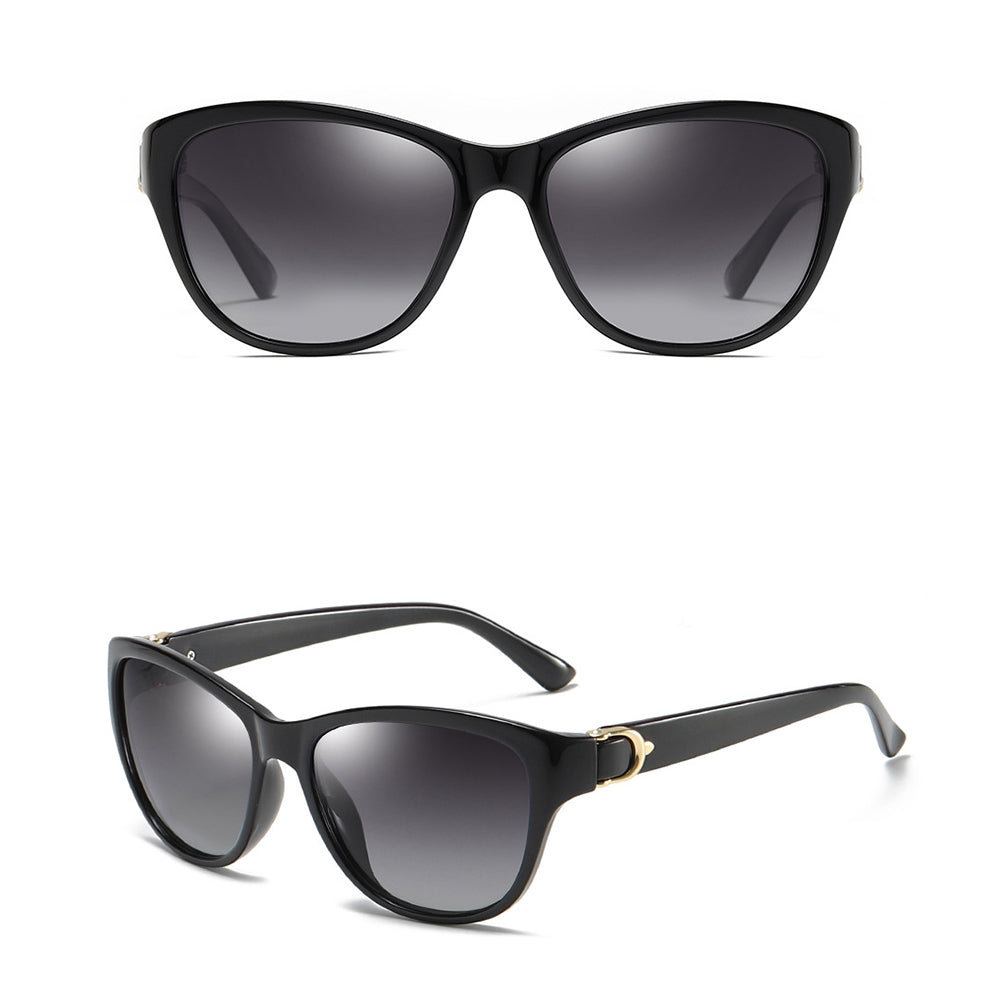 Damen-Sonnenbrille Techsuit A572, polarisiert, UV-Schutz, schwarz grau verlaufend