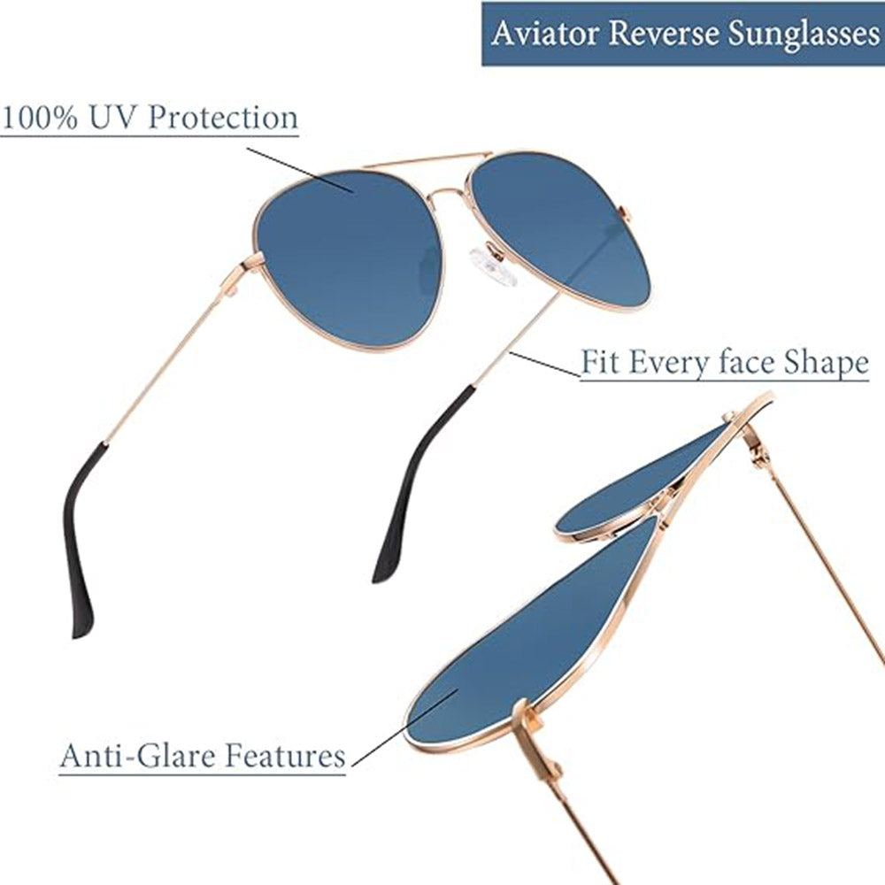 Unisex Sonnenbrille Techsuit 3025, UV-Schutz, Gold Rosa Blau