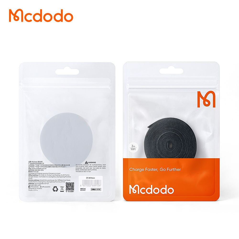 Kabelorganisator McDodo VS-0961 Belt, Velcro, 3m, Schwarz