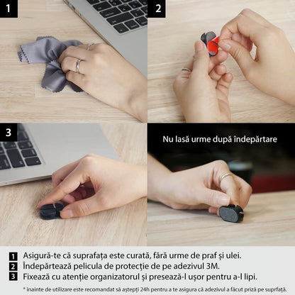 Kabel Organizer Ringke, Set 6 Stück, Schwarz