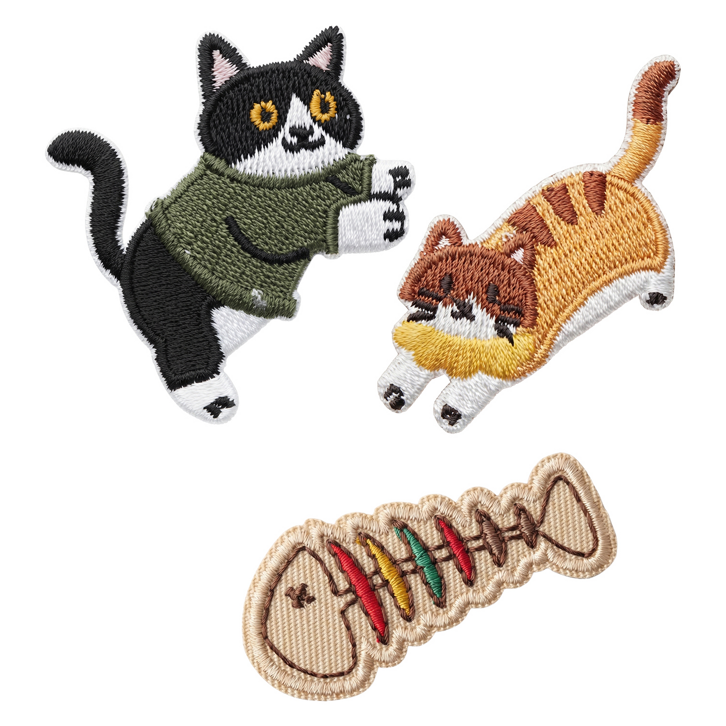 Patch / Textile Patch OEM Cat 2, Set of 3 pieces, Multicolor