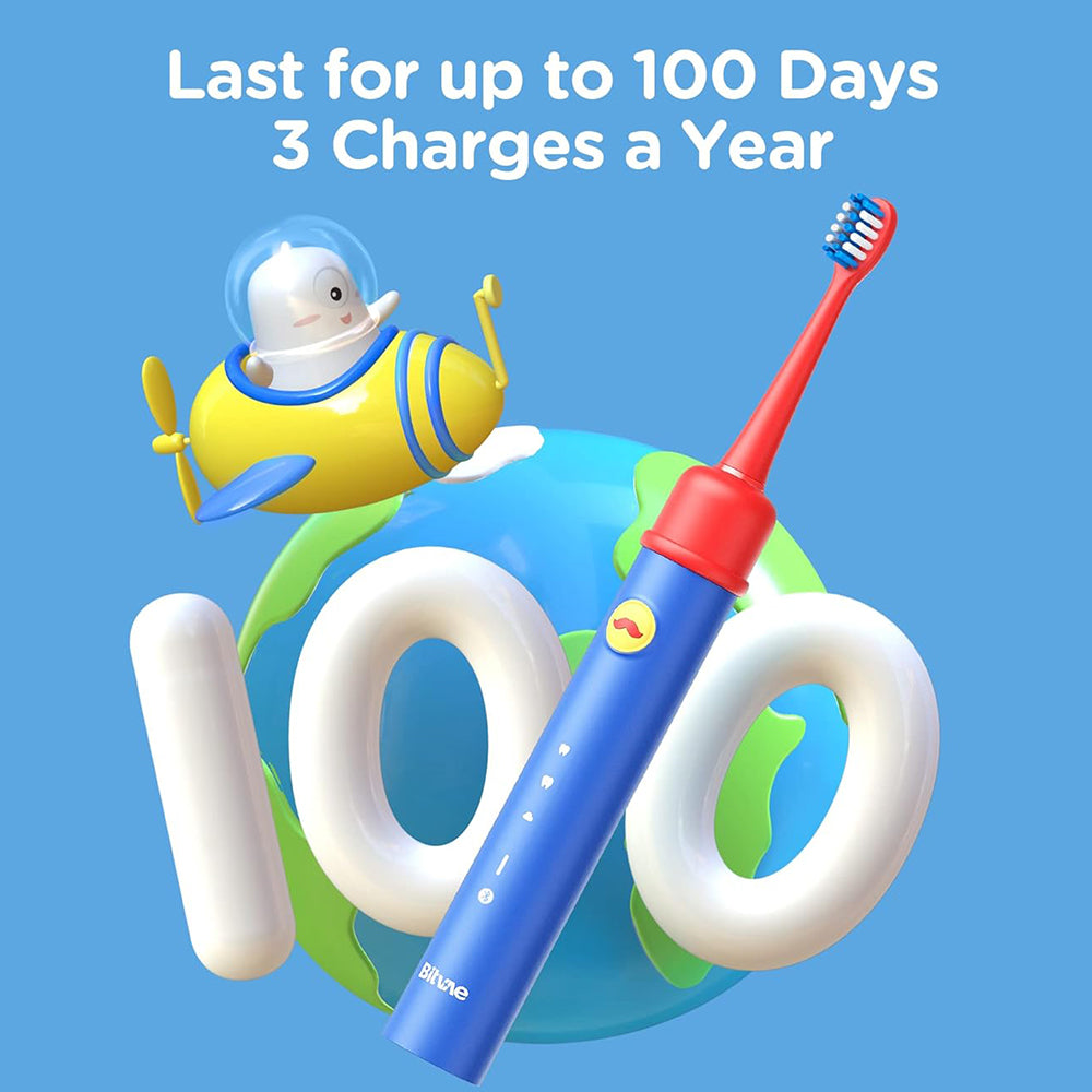 Bitvae BVK7S Kids Electric Toothbrush, Blue Red