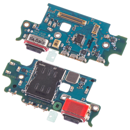 Platine mit Ladeanschluss – Mikrofon – SIM-Lesemodul Samsung Galaxy S23+ S916, Swap GH96-15620A