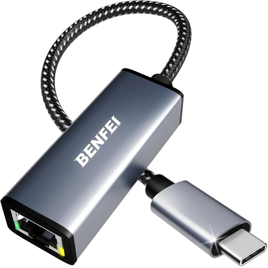 Benfei Network Card, RJ45, USB-C, Gray