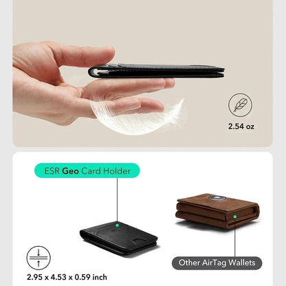 ESR Classic Geo Geldbörse mit Find My-Funktion und RFID-Schutz, Braun