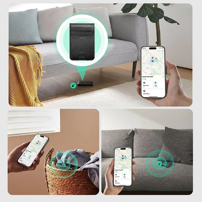 ESR Classic Geo Geldbörse mit Find My Funktion und RFID-Schutz, Schwarz