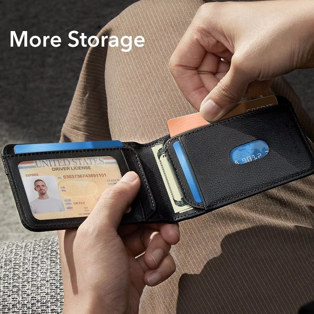 ESR Classic Geo Geldbörse mit Find My Funktion und RFID-Schutz, Schwarz