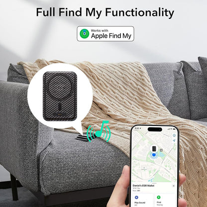 Magsafe Geldbörse, ESR, Classic Geo Carbon, Schwarz