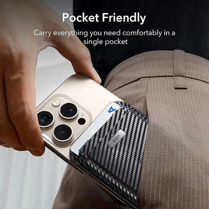 Magsafe Geldbörse, ESR, Classic Geo Carbon, Schwarz