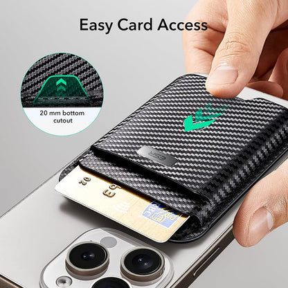 Magsafe Geldbörse, ESR, Classic Geo Carbon, Schwarz