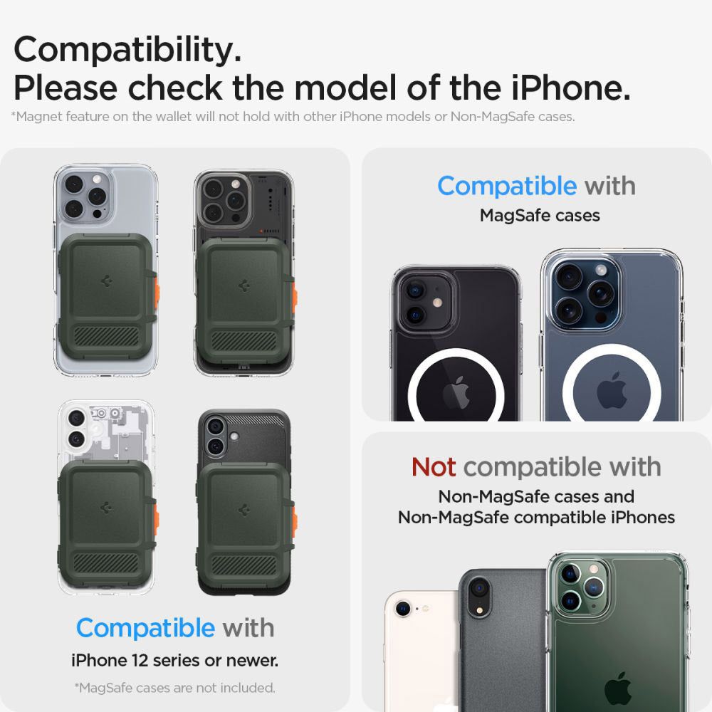 Magsafe Geldbörse, Spigen, Lock Fit, Grün