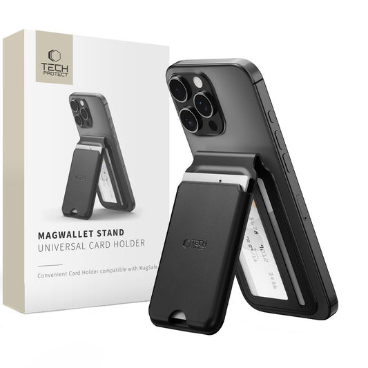 MagSafe Geldbörse, Tech-Protect, Magwallet Stand, Schwarz