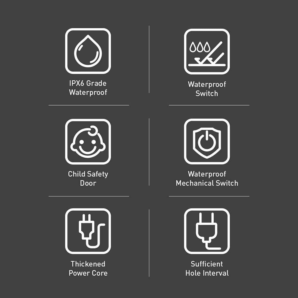 Verlängerungskabel ColorWay, 6 x Schuko, Weiß