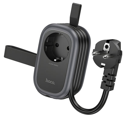 HOCO NS6 Verlängerungskabel, 1 x Schuko – 1 x USB-C – 2 x USB-A, Schwarz