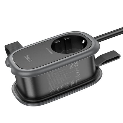 HOCO NS7 Verlängerungskabel, 1 x Schuko – 1 x USB-C – 2 x USB-A, Schwarz