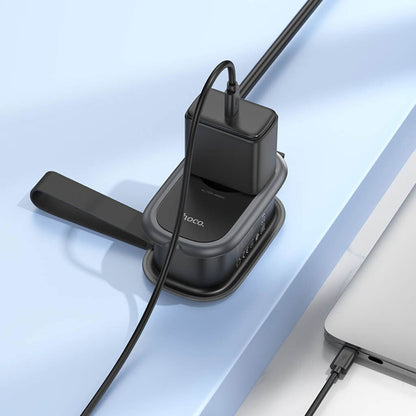 HOCO NS7 Verlängerungskabel, 1 x Schuko – 1 x USB-C – 2 x USB-A, Schwarz