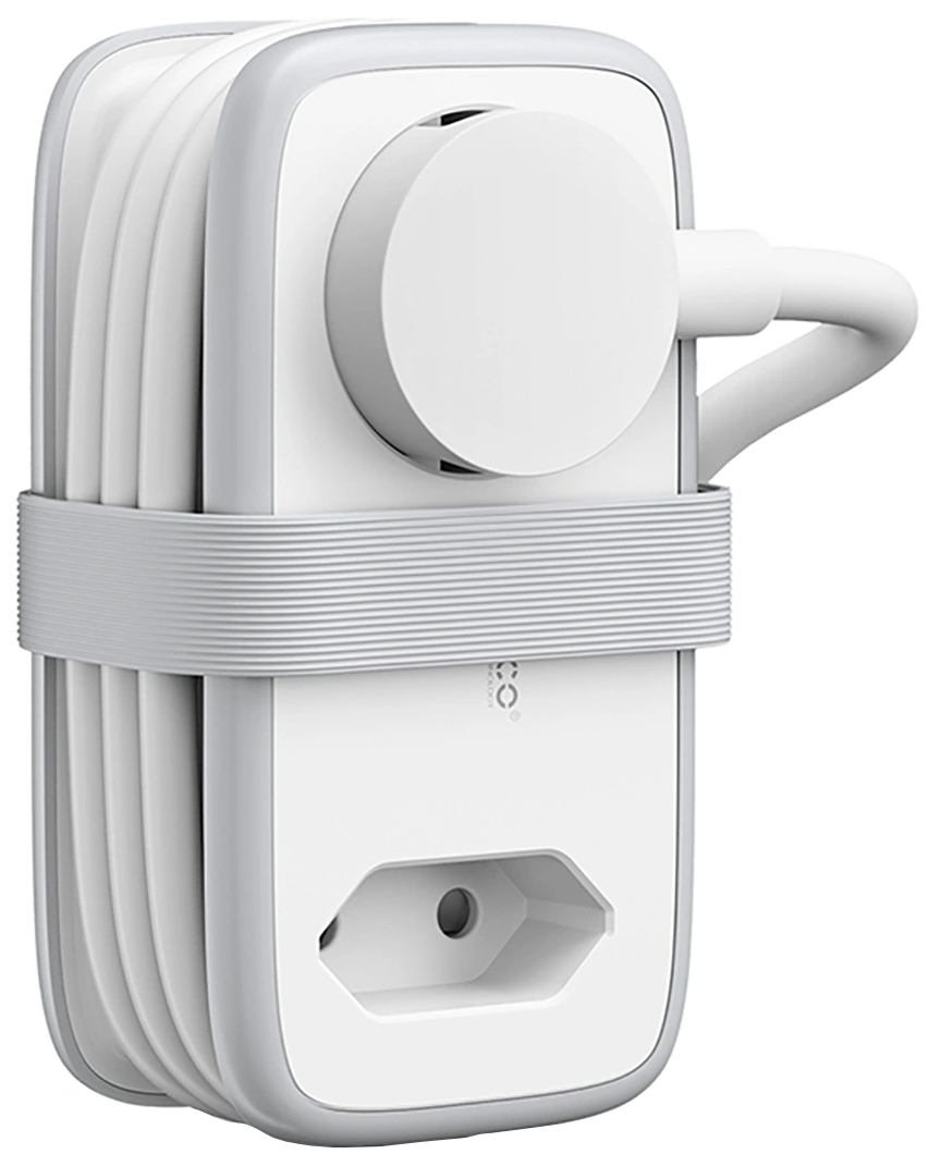 Orico APP Verlängerungskabel, 2 x Schuko - 2 x USB-A - 1 x USB-C, Weiß Grau