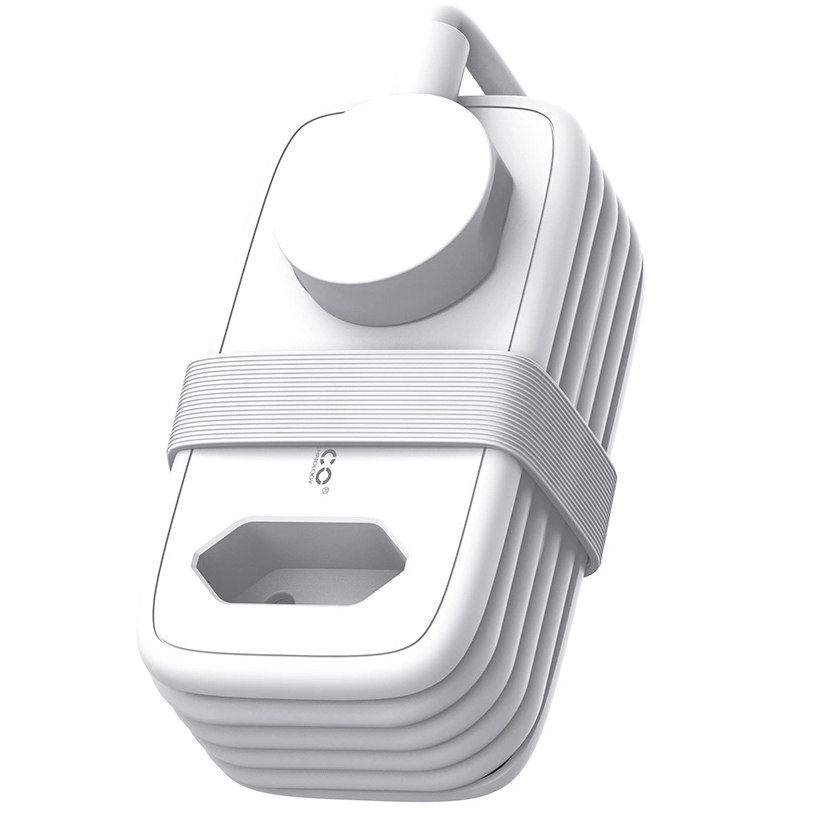 Orico APP Verlängerungskabel, 2 x Schuko - 2 x USB-A - 1 x USB-C, Weiß Grau