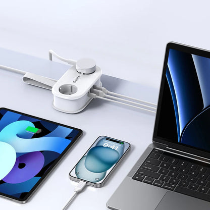 Orico Verlängerungskabel APP, 2 x Schuko - 2 x USB-A - 1 x USB-C, Weiß