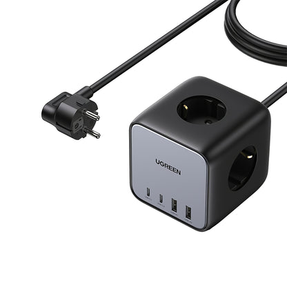 UGREEN CD268 Verlängerungskabel, 2 x USB-A – 2 x USB-C – 3 x Schuko, Grau