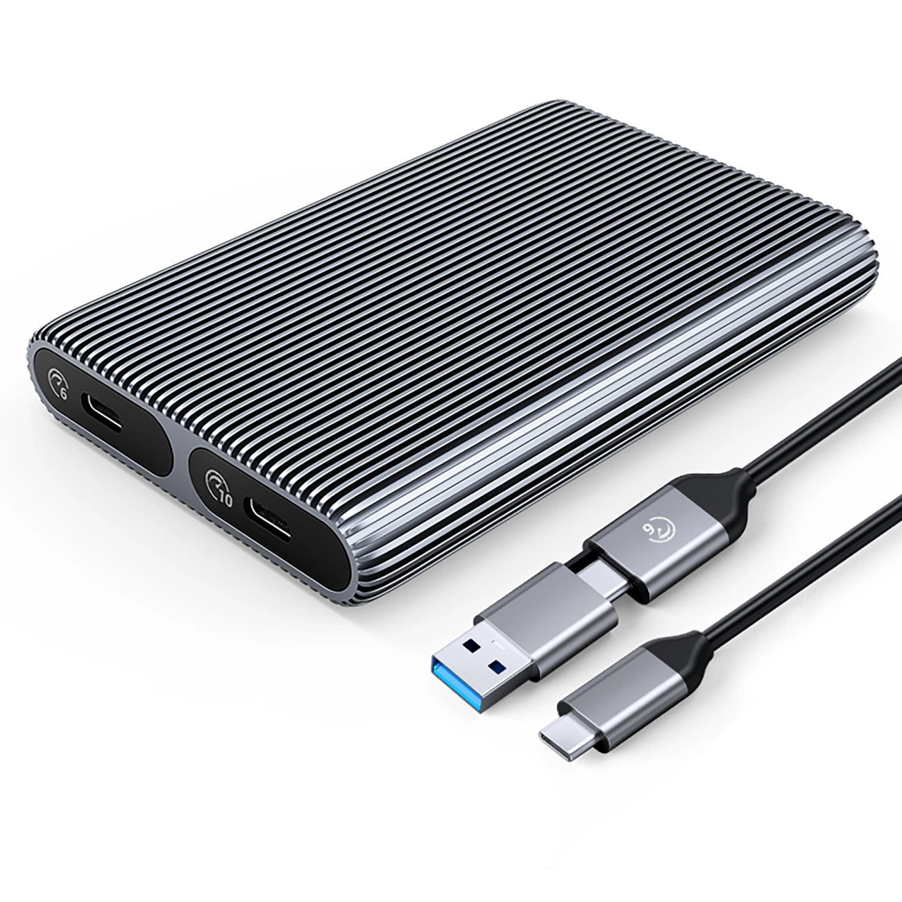 Orico AM2C3-2SN Dual-Disk-Gehäuse für M.2 NVMe SSD, Grau