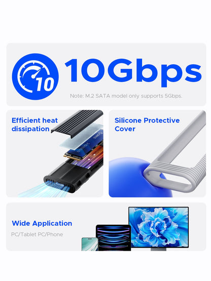 Orico AXM2-G2 Gehäuse für M.2 NVMe SSD, Grau