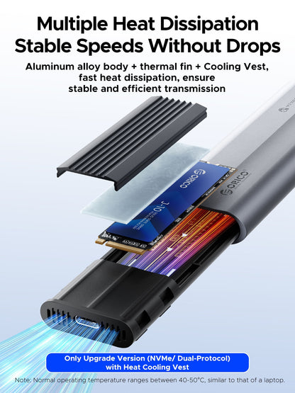 Orico AXM2-G2 Gehäuse für M.2 NVMe SSD, Grau